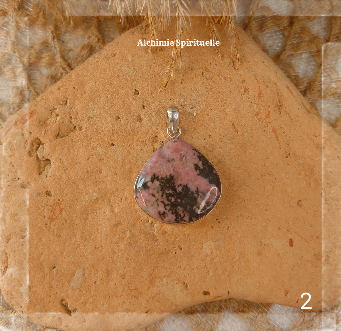 Pendentif Rhodonite