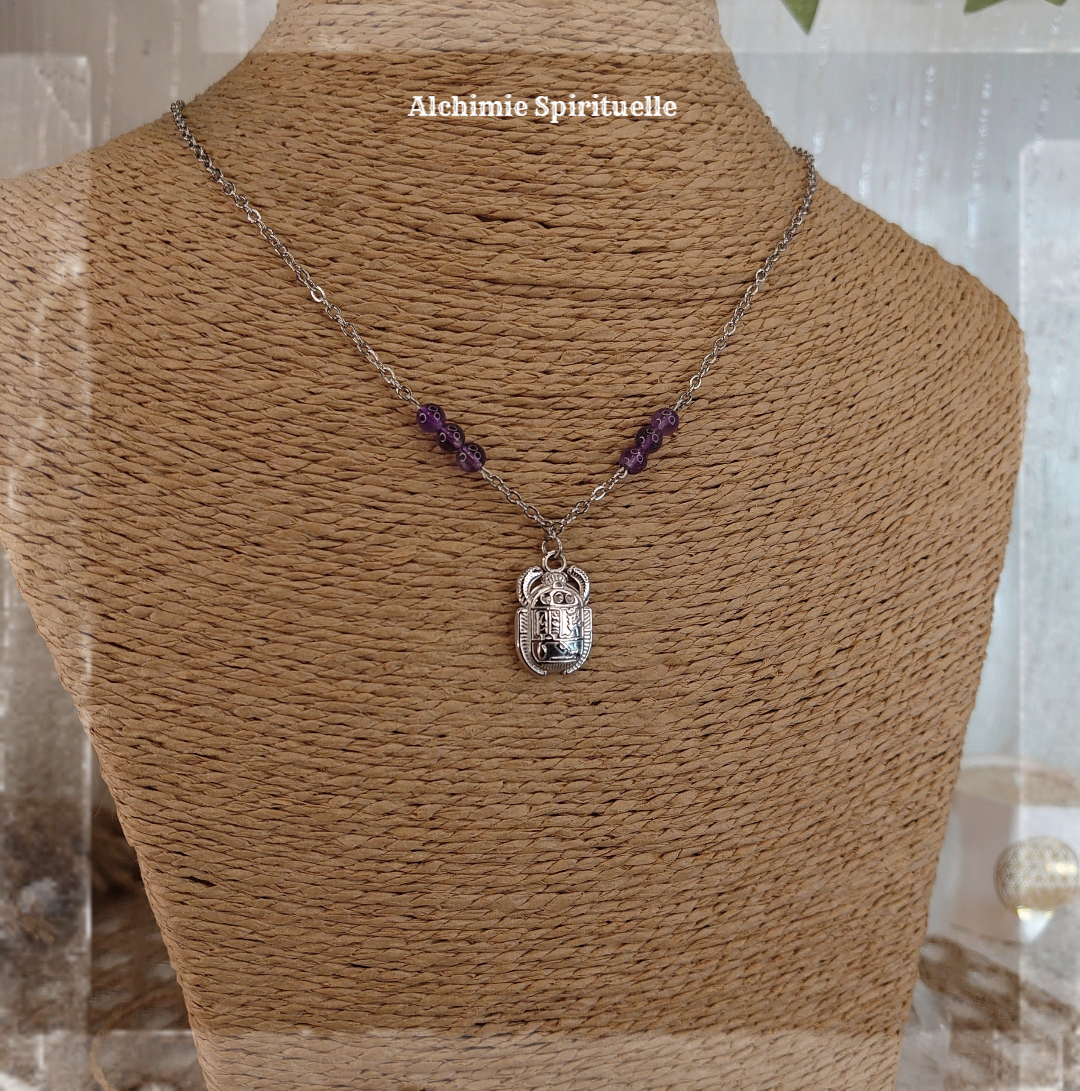 Collier Scarabée Sacré Egyptien
