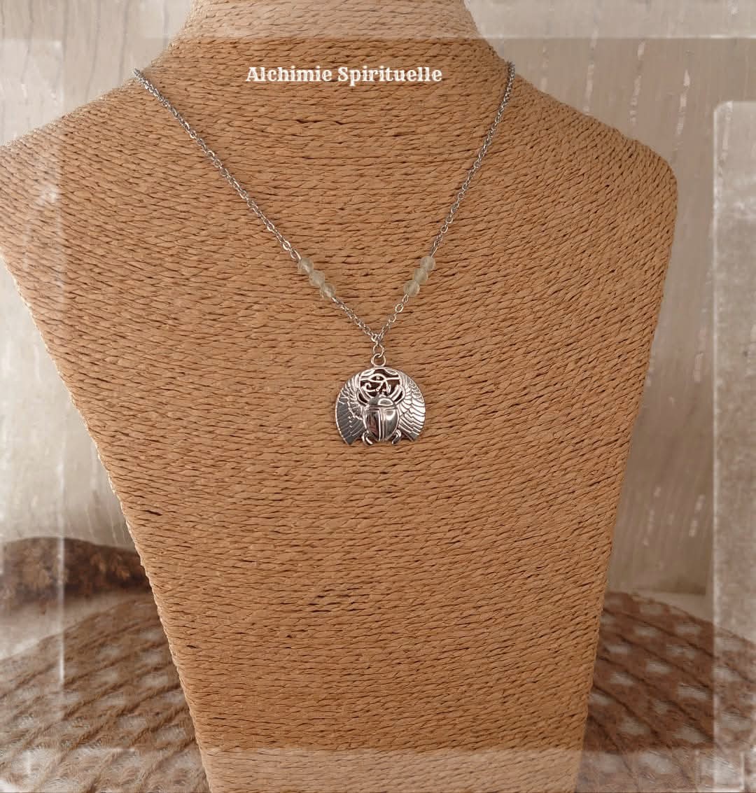 Collier Scarabée Sacré Egyptien, Œil D'Horus