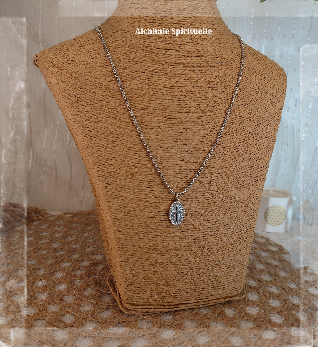 Collier Médaillon Croix