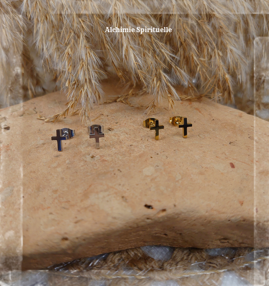 Boucles d'oreille Croix