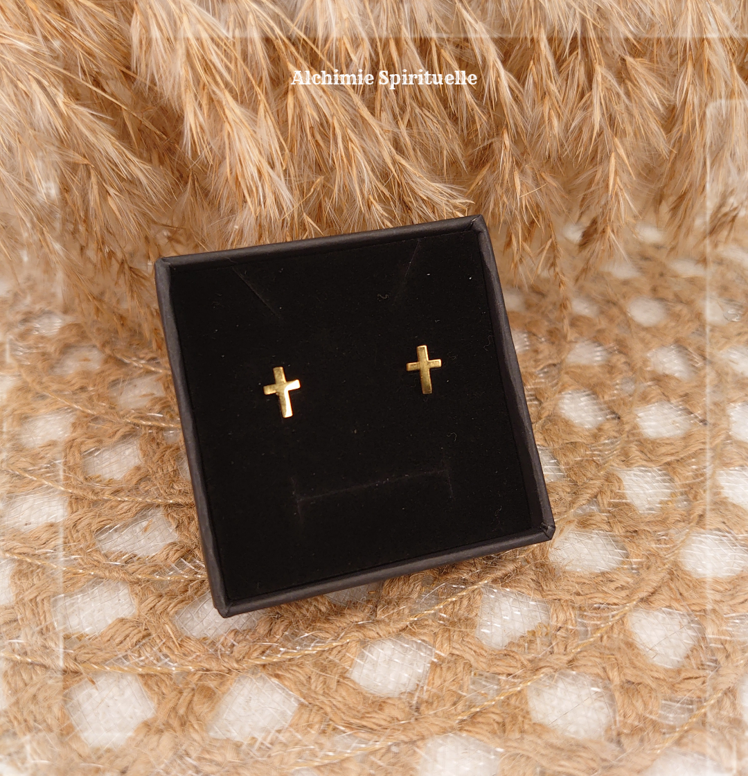 Boucles d'oreille Croix
