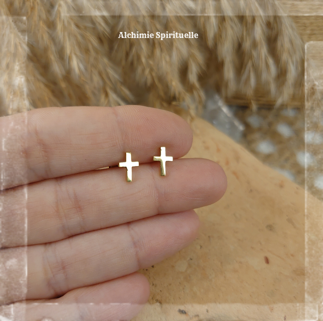 Boucles d'oreille Croix