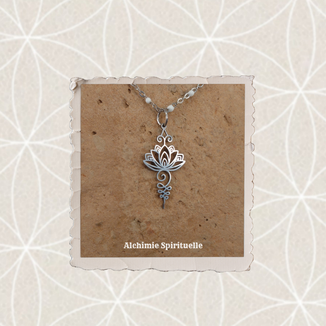 Collier Unalome Fleur de Lotus