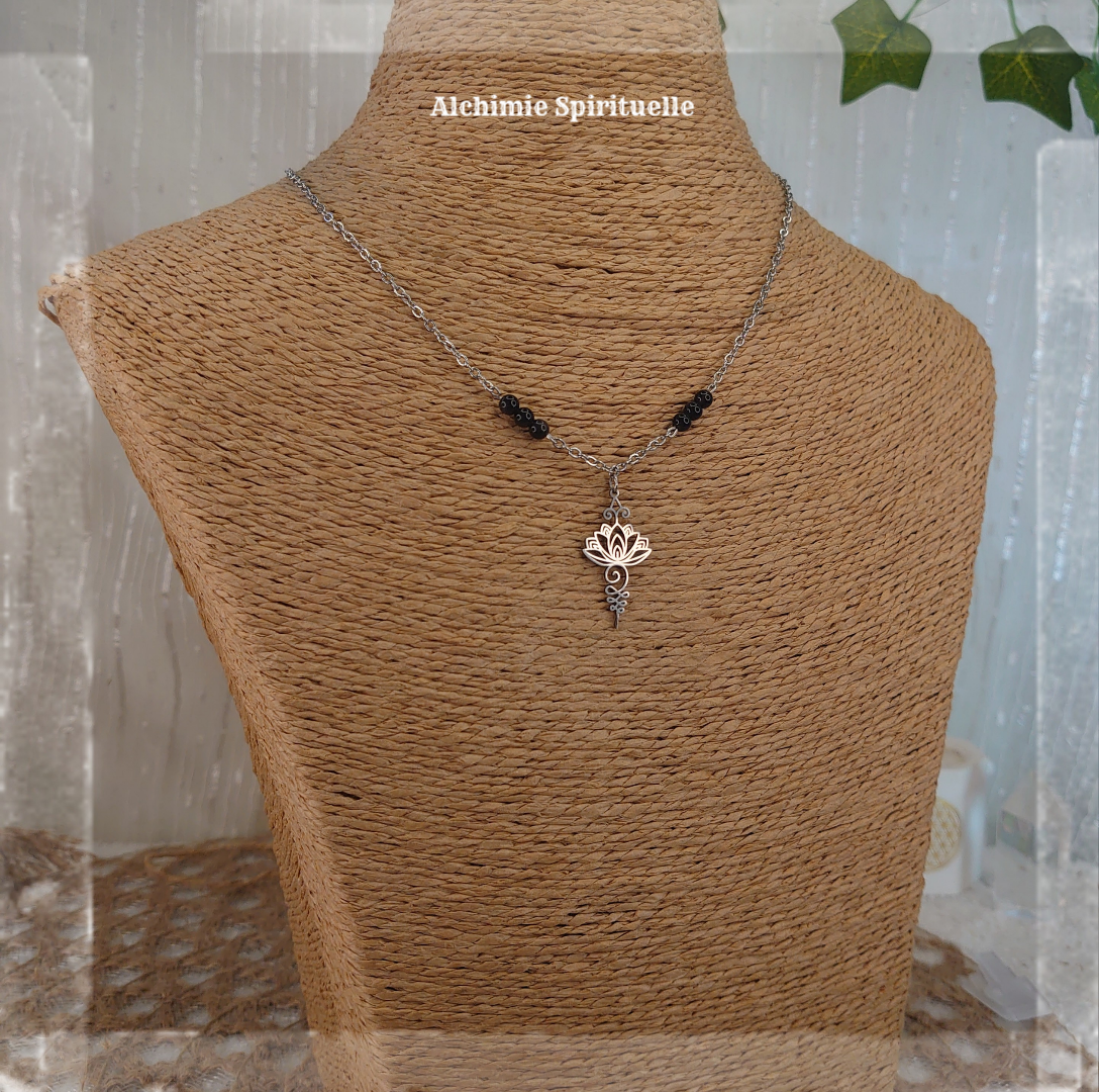 Collier Unalome Fleur de Lotus