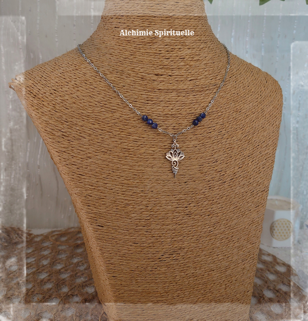 Collier Unalome Fleur de Lotus