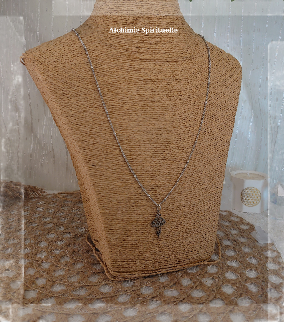 Collier Unalome Fleur de Lotus