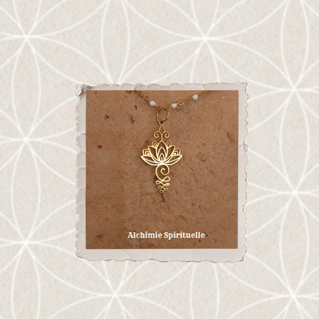 Collier Unalome Fleur de Lotus