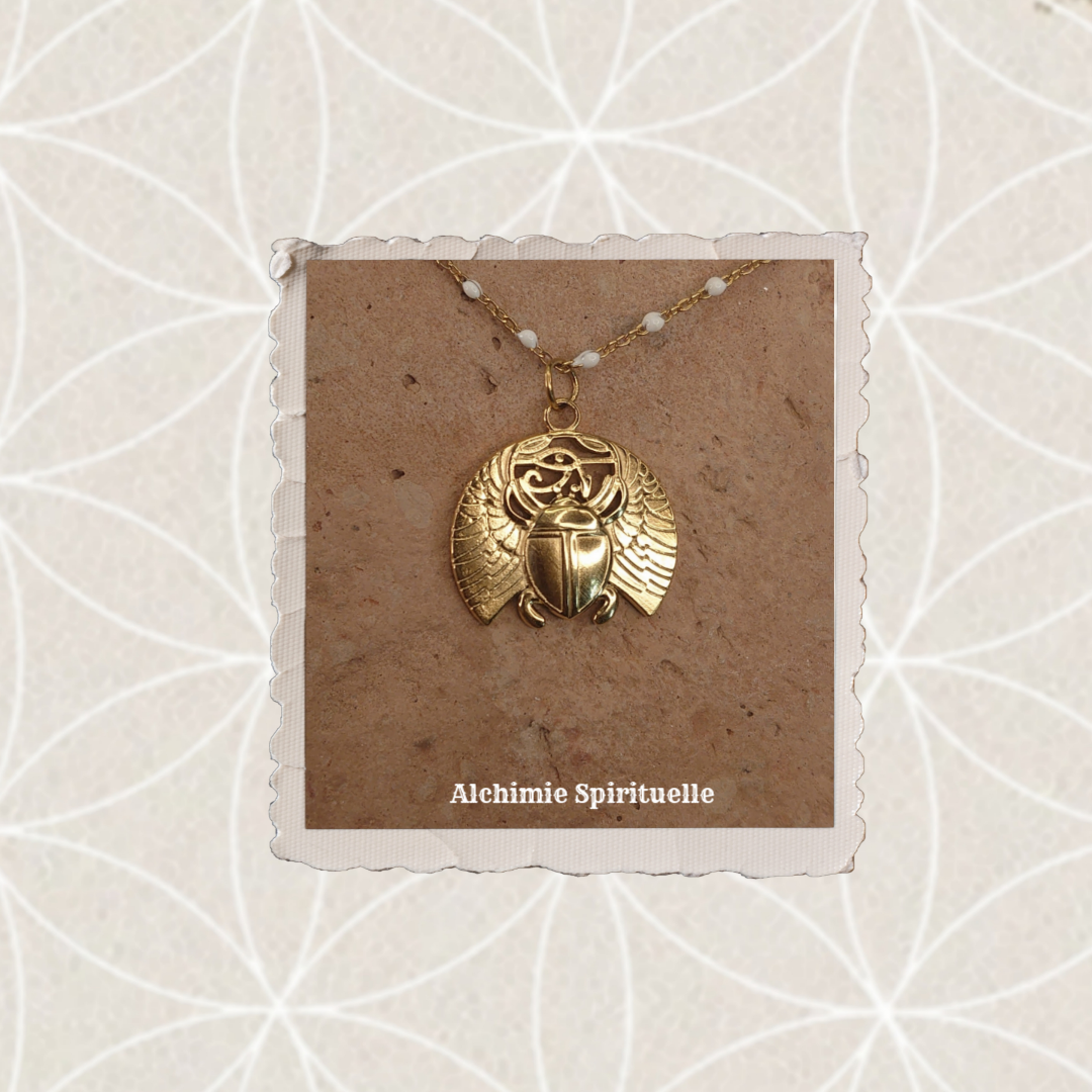 Collier Scarabée Sacré Egyptien, Œil D'Horus