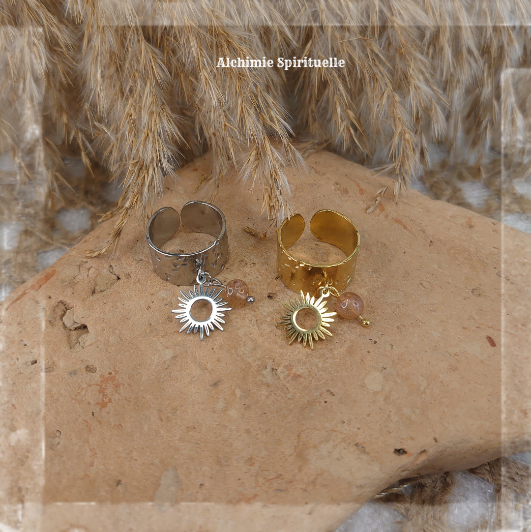 Bague Soleil et pierre de soleil