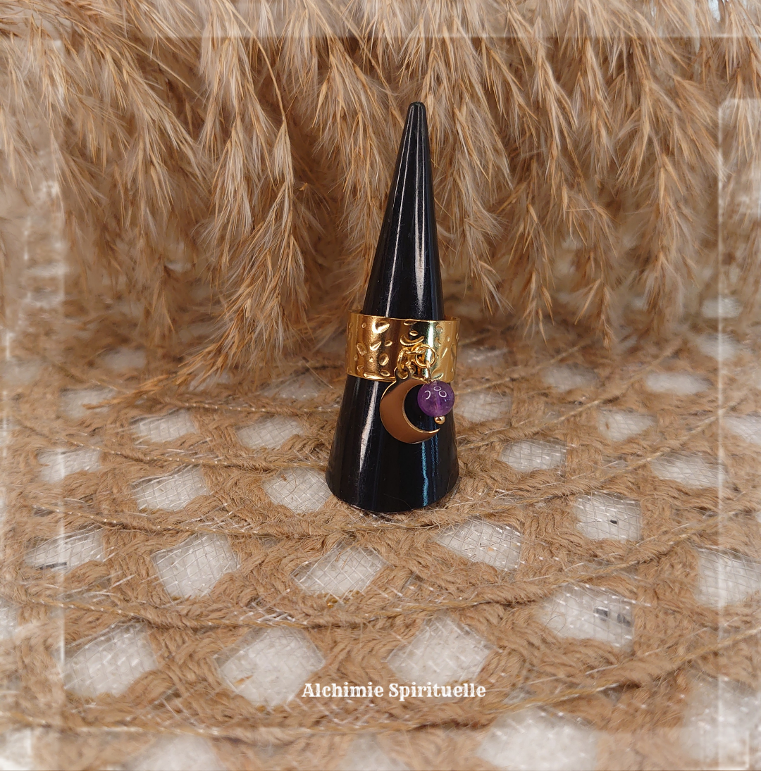 Bague Lune, Améthyste