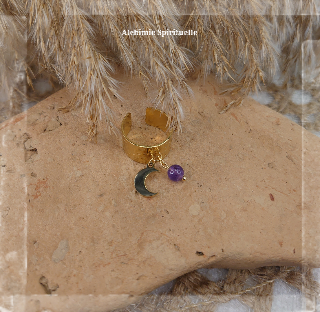 Bague Lune, Améthyste