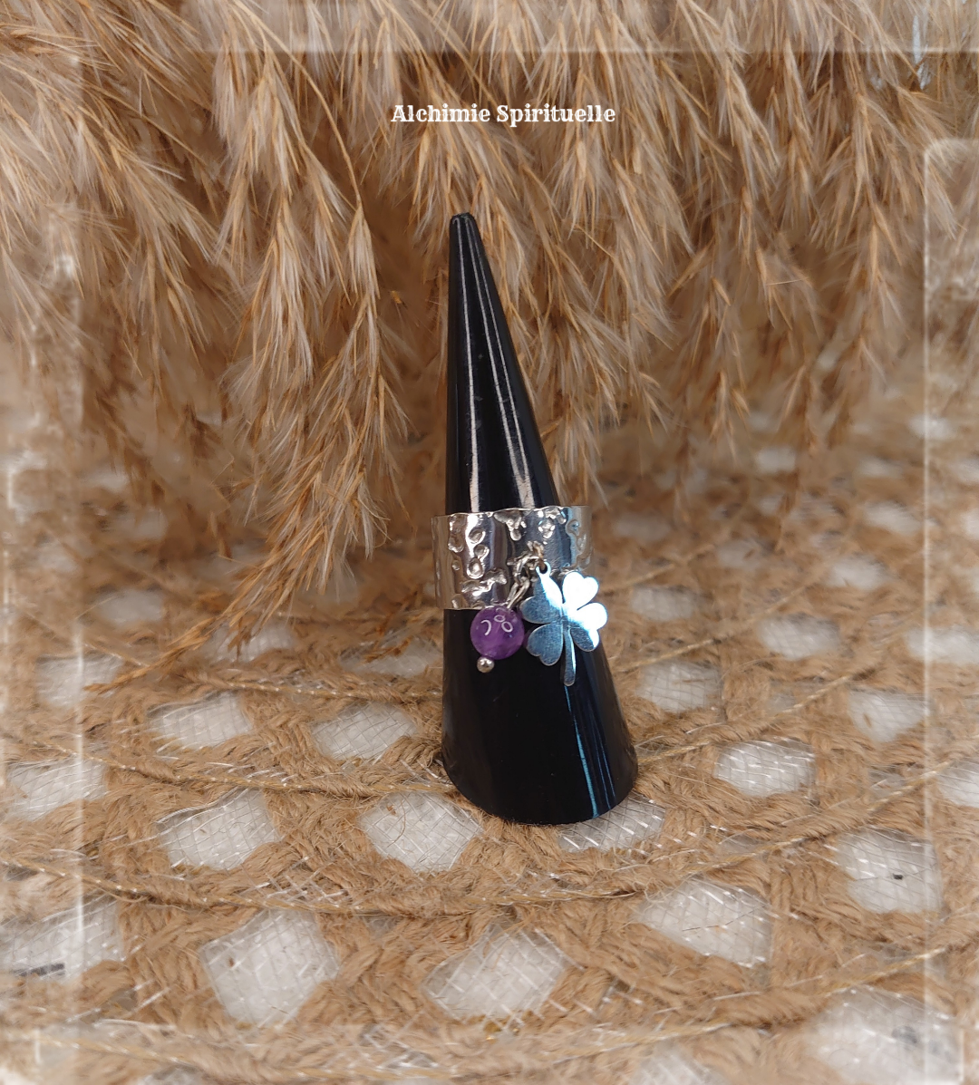 Bague Trèfle à 4 Feuilles, Améthyste