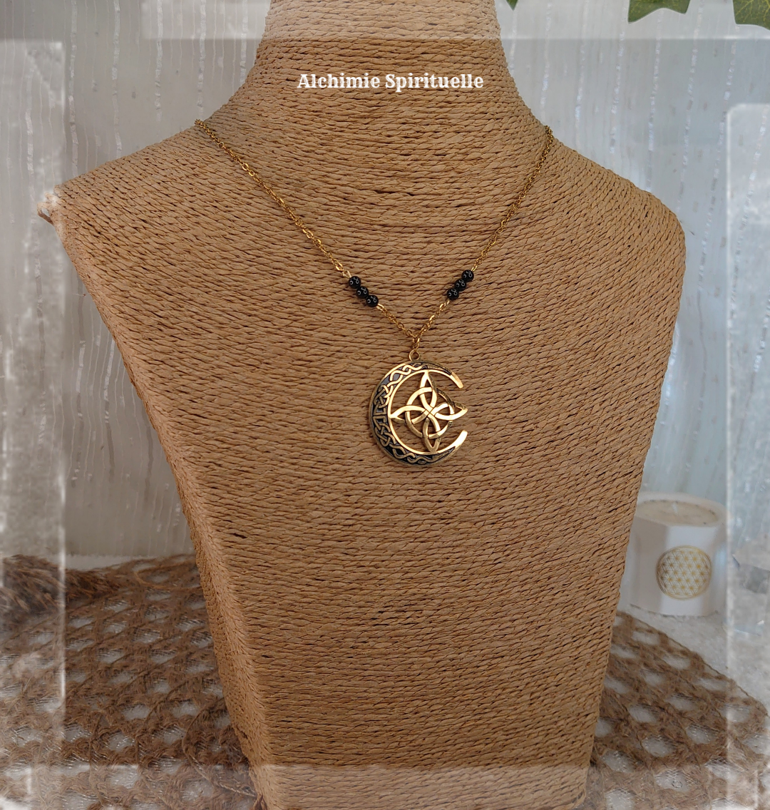 Collier Lune Nœud de Sorcière