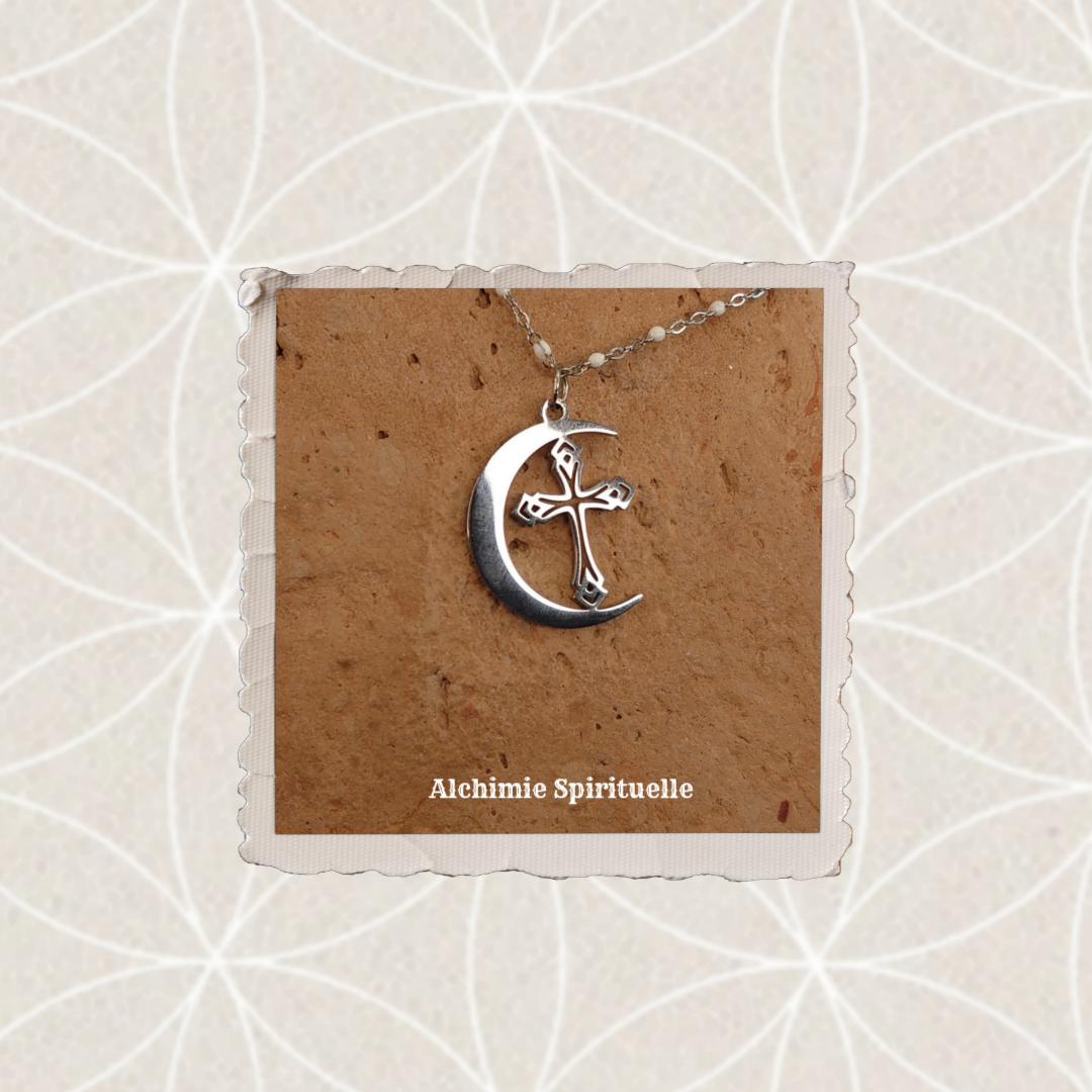 Collier Lune Croix