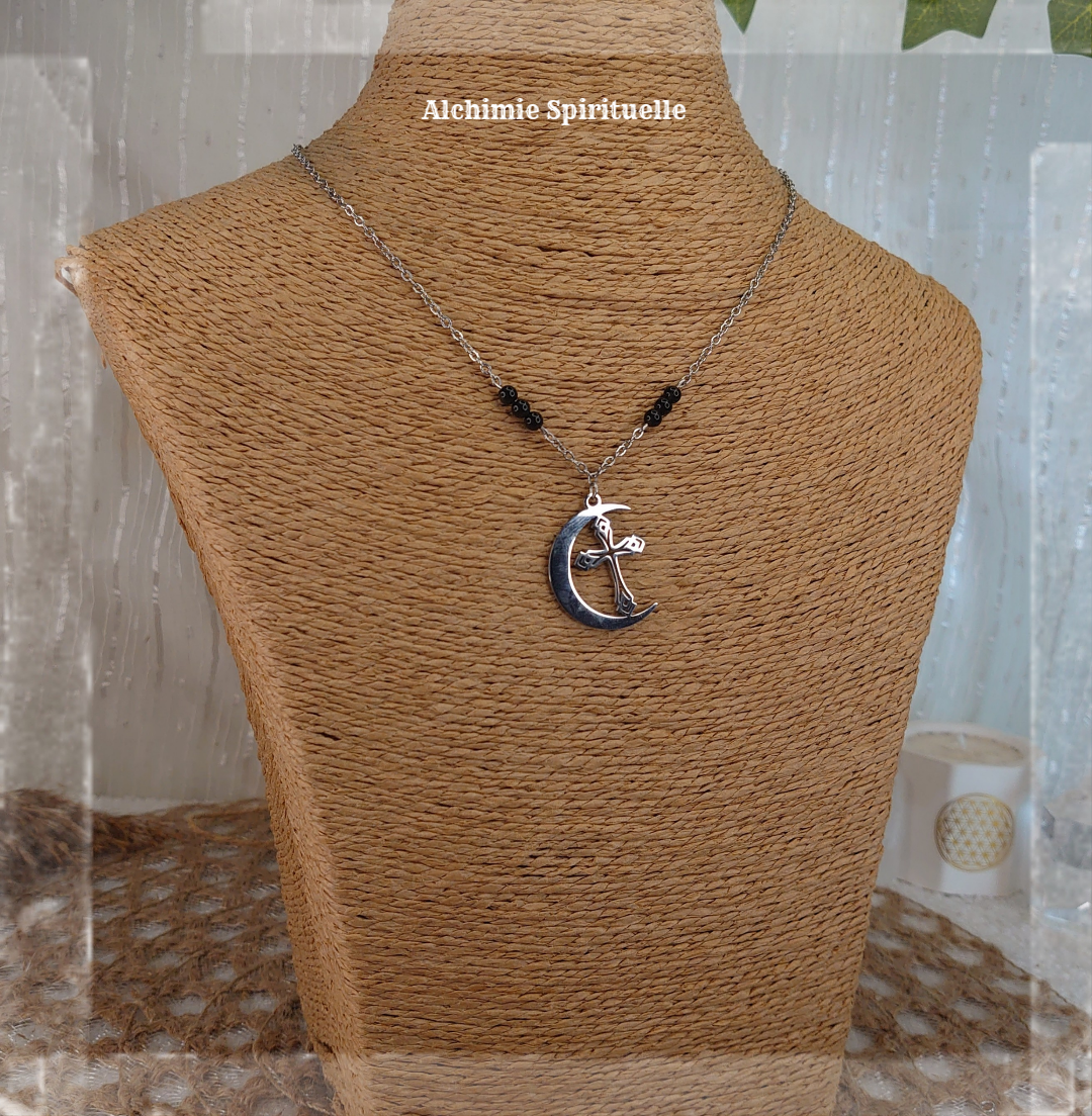 Collier Lune Croix