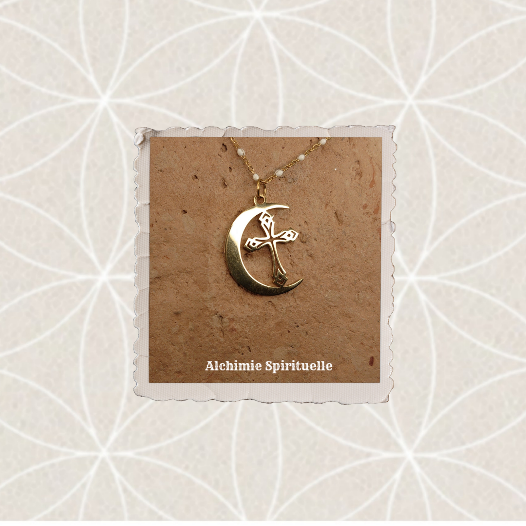 Collier Lune Croix