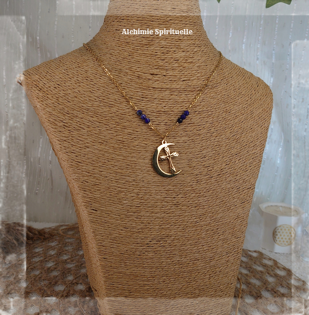Collier Lune Croix