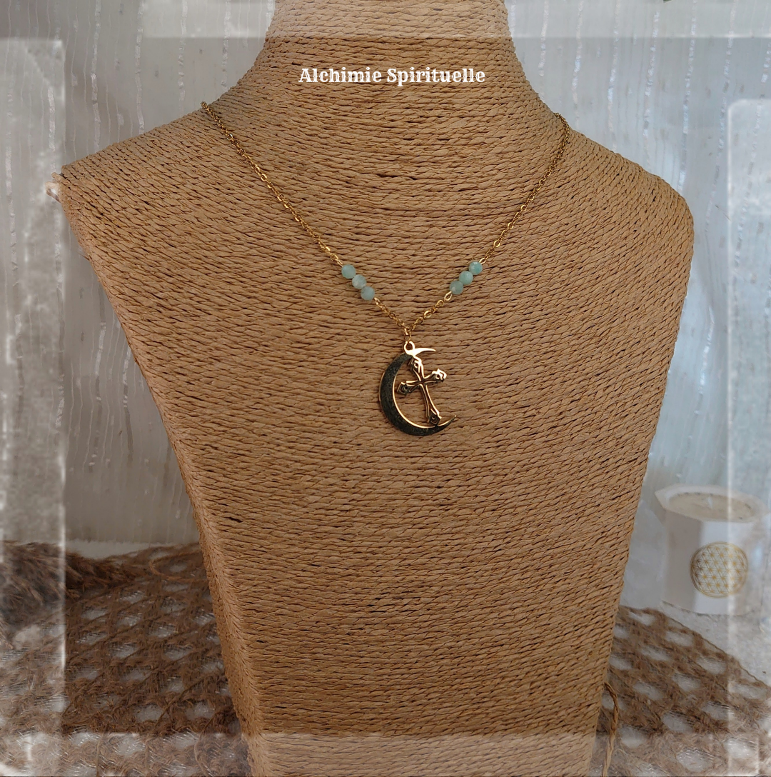 Collier Lune Croix