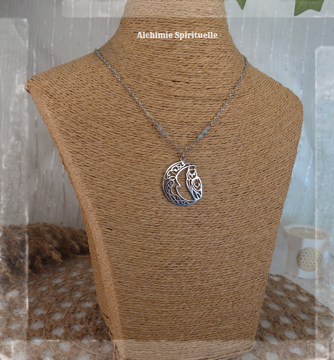 Collier Lune Chouette