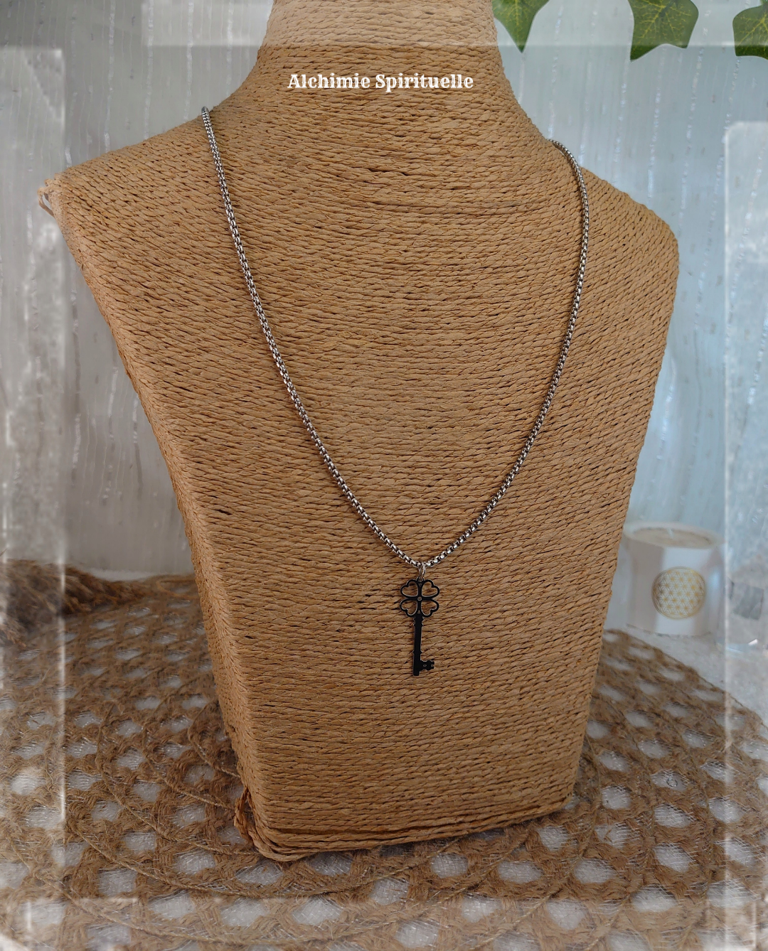 Collier Clé Trèfle à 4 feuilles