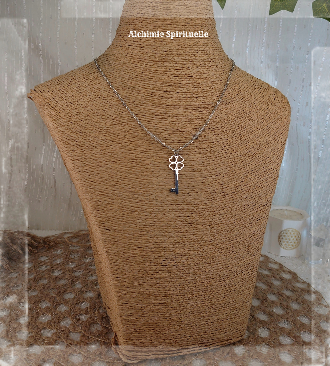 Collier Clé Trèfle à 4 feuilles