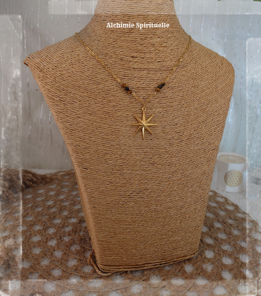 Collier Etoile à 8 Branches