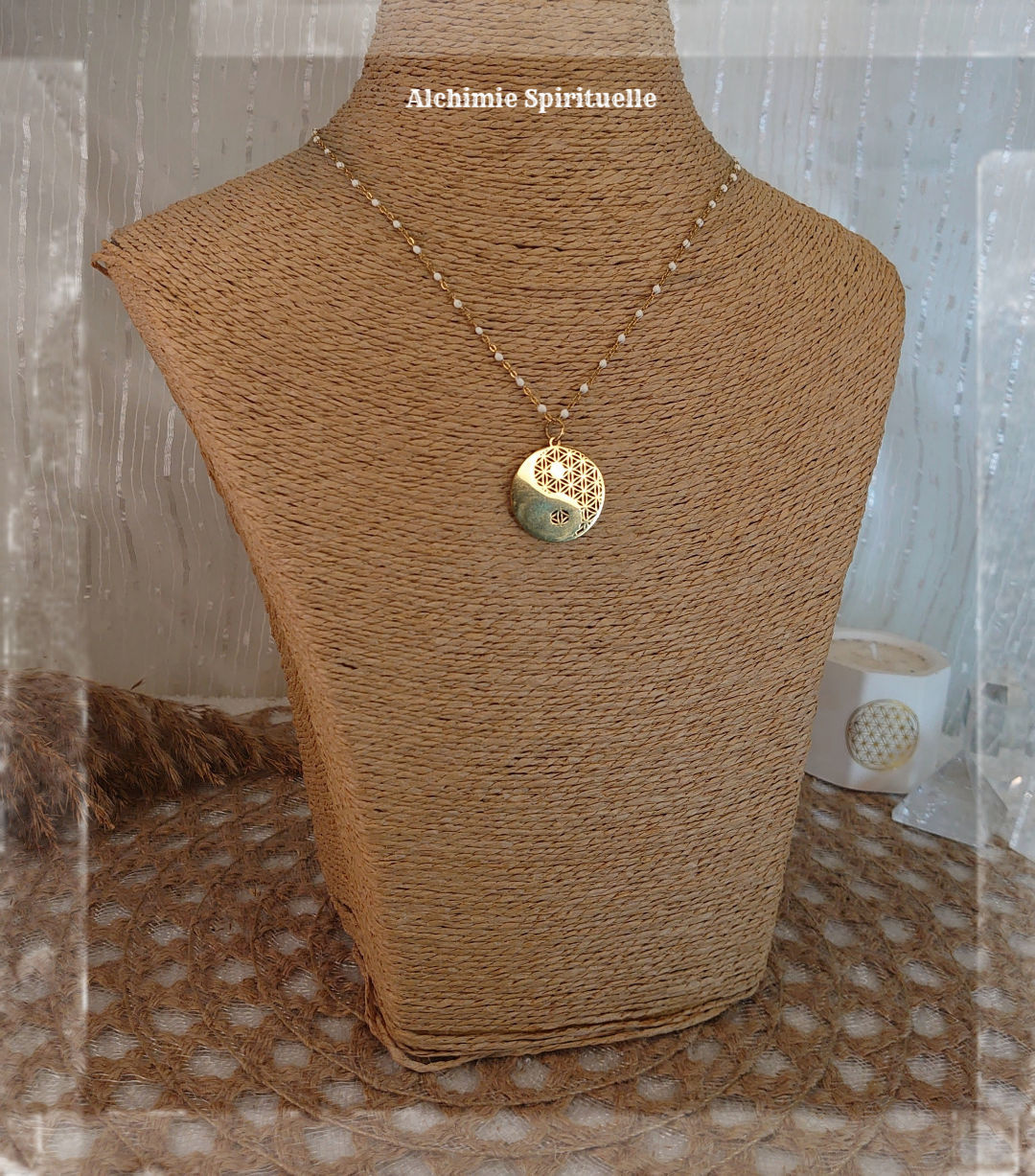 Collier Fleur de vie et Yin Yang