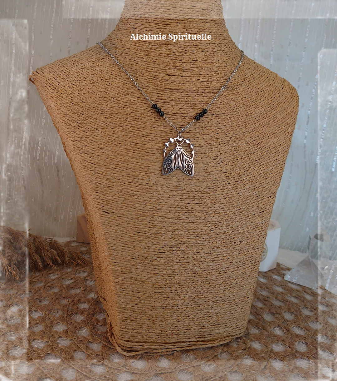 Collier Cycle Lunaire Papillon