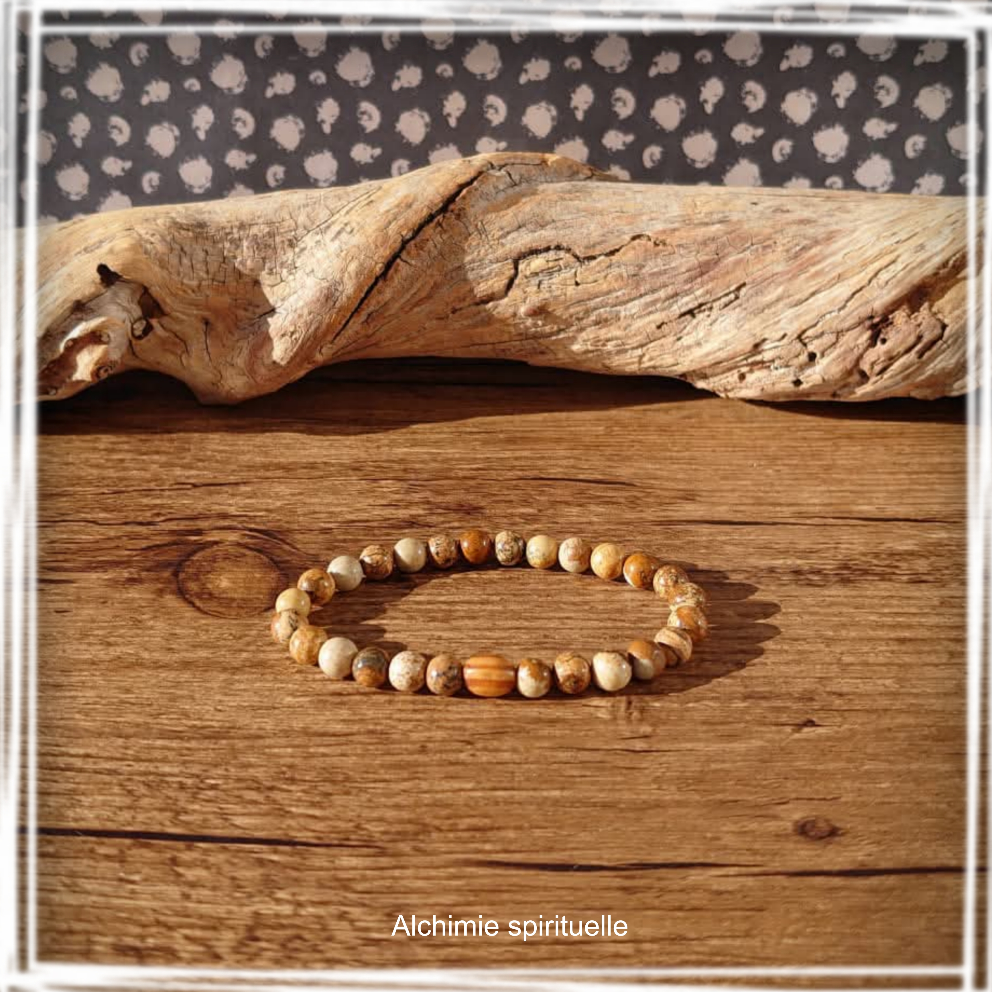 Bracelet Jaspe paysage (6mm)