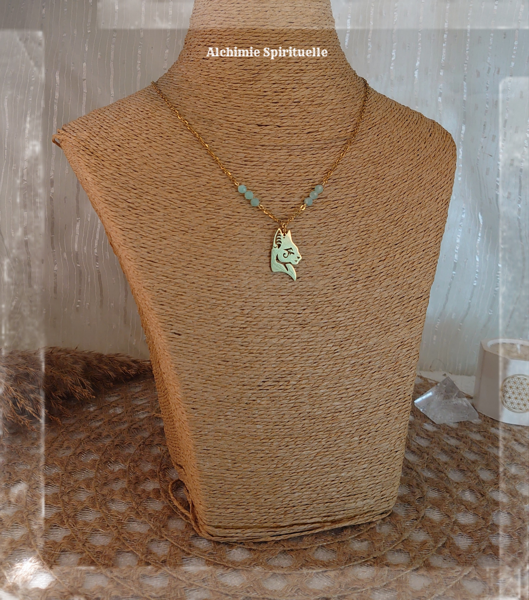 Collier Déesse Bastet (avec l'Œil d'Horus)