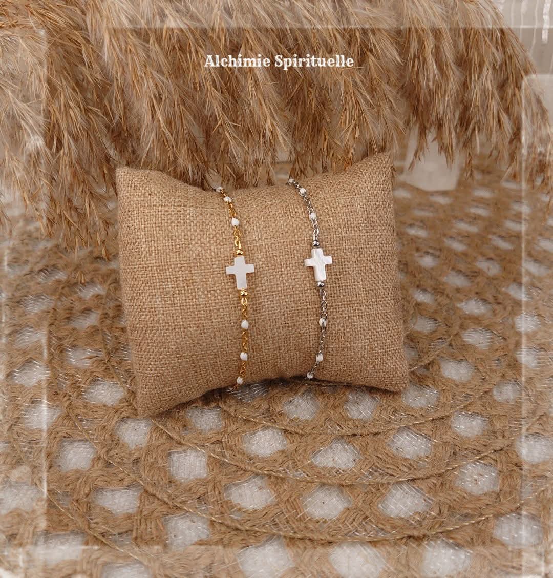 Bracelet Croix en Nacre