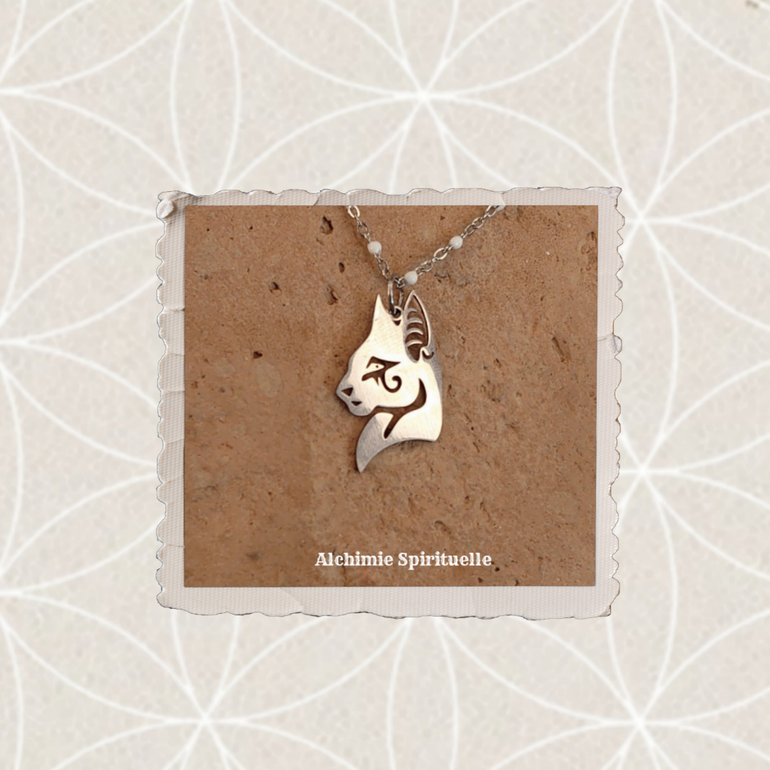 Collier Déesse Bastet (avec l'Œil d'Horus)