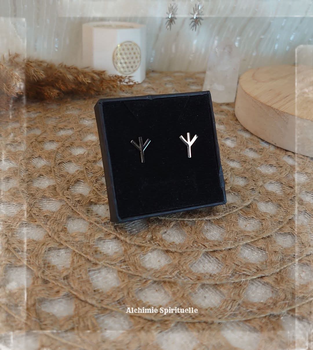 Boucles d'oreilles Rune Algiz