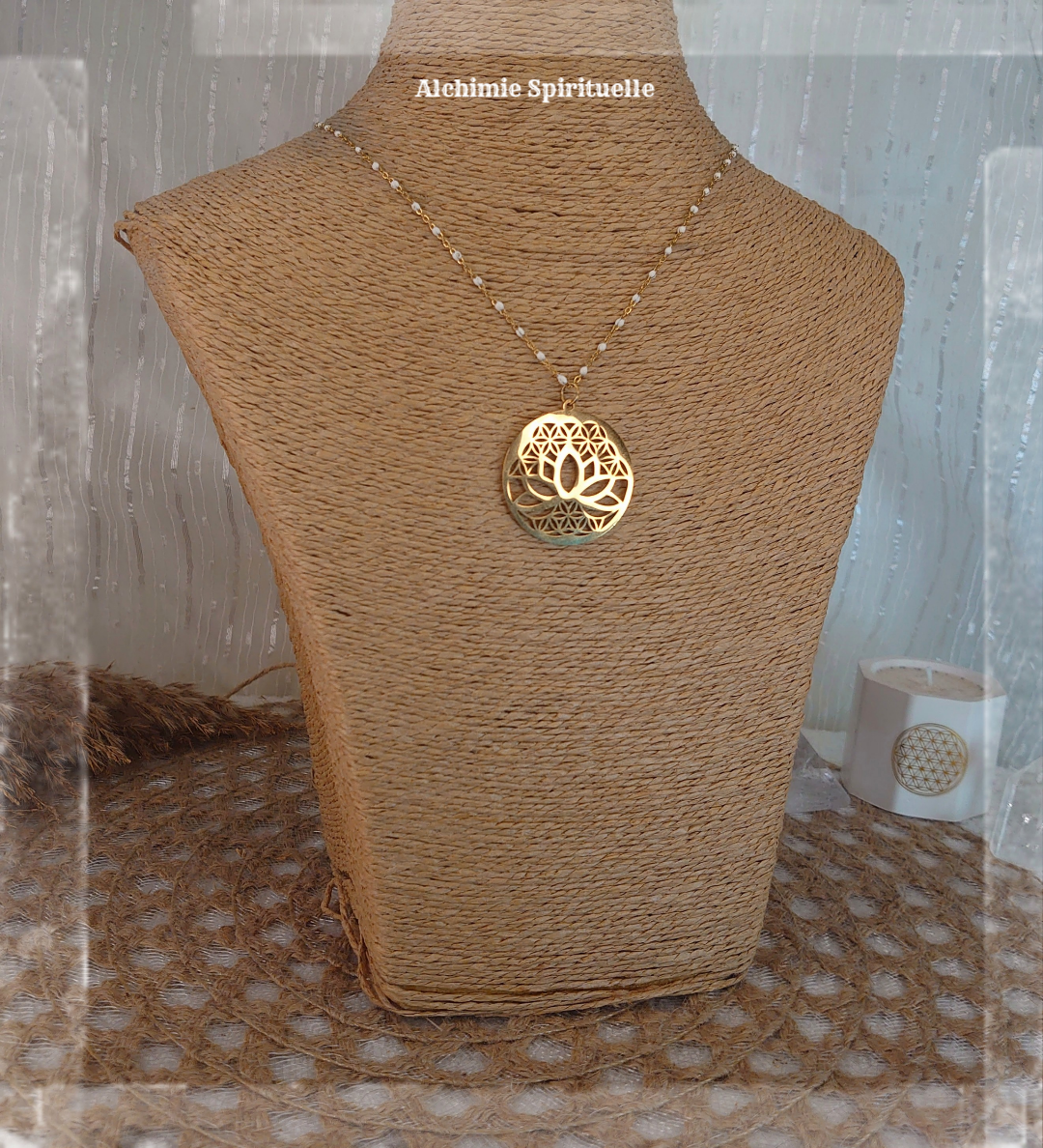 Collier Fleur de vie et Lotus