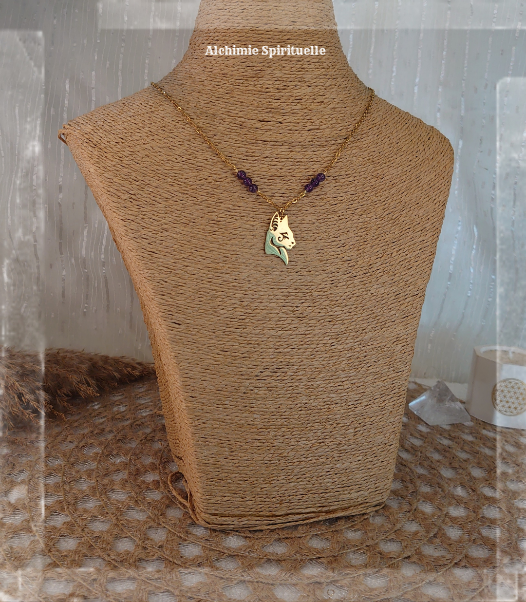 Collier Déesse Bastet (avec l'Œil d'Horus)
