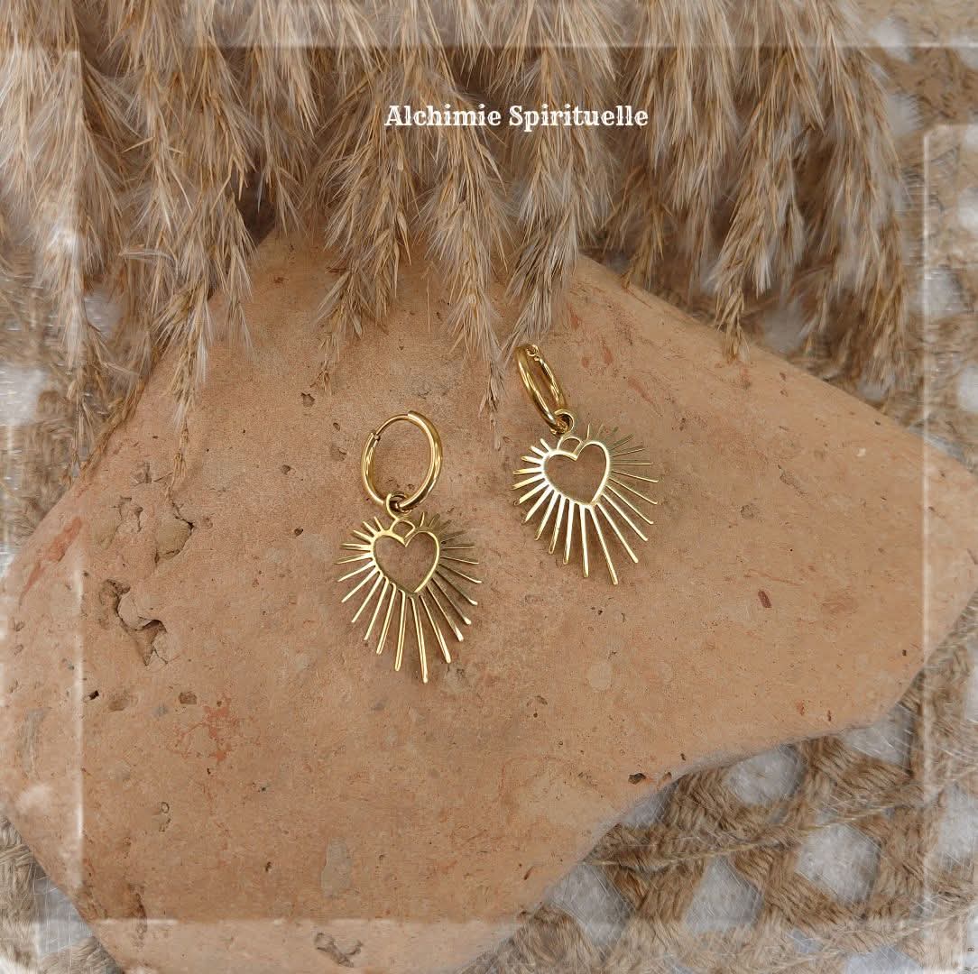 Boucles d'oreilles Cœur Céleste