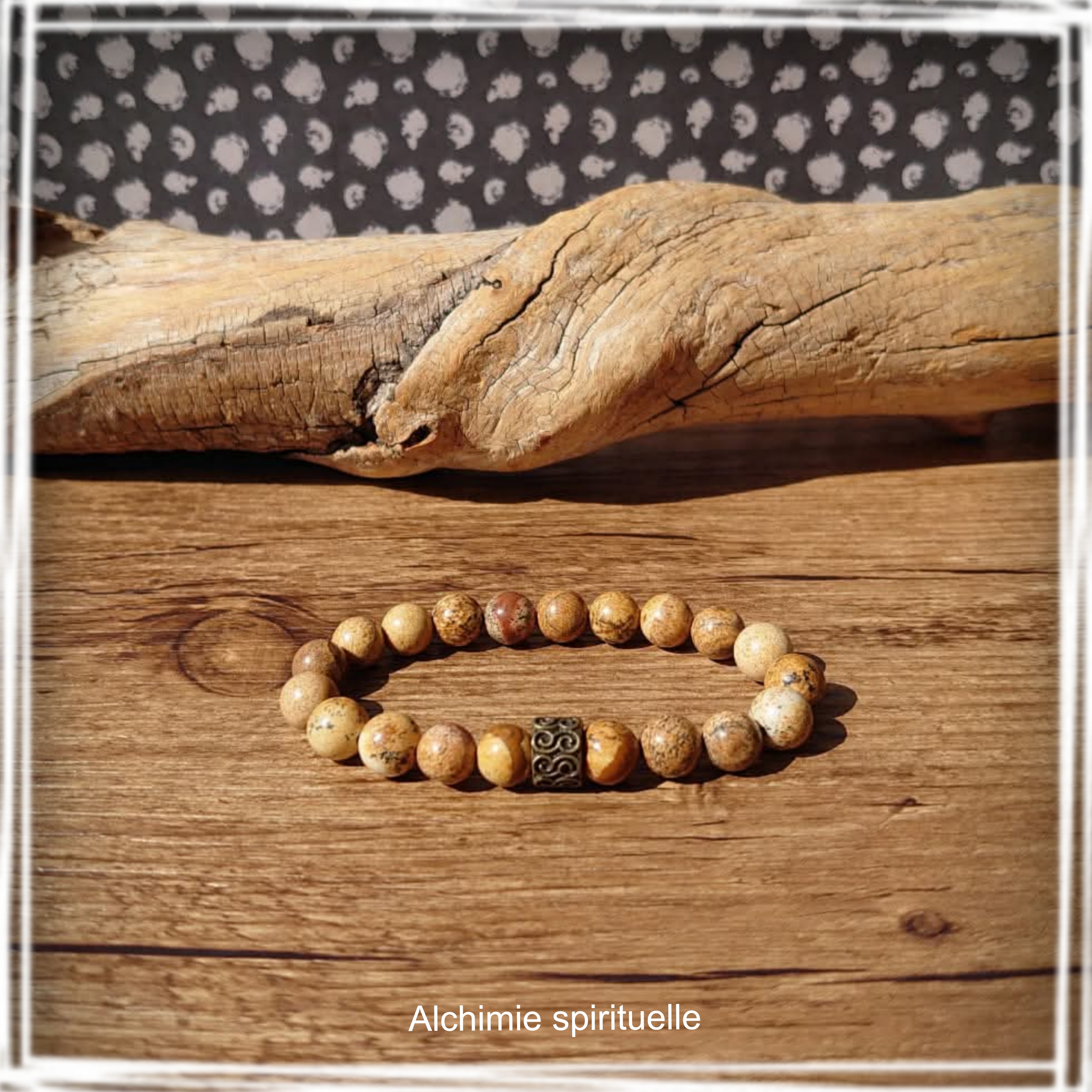 Bracelet Jaspe paysage (8mm)