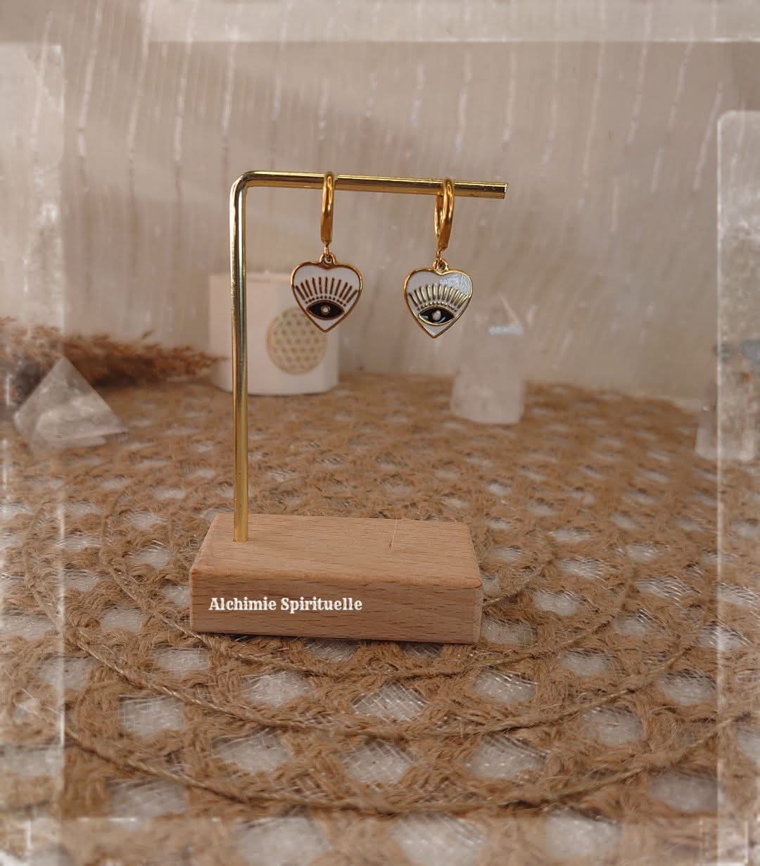 Boucles d'oreilles Cœur Œil de protection