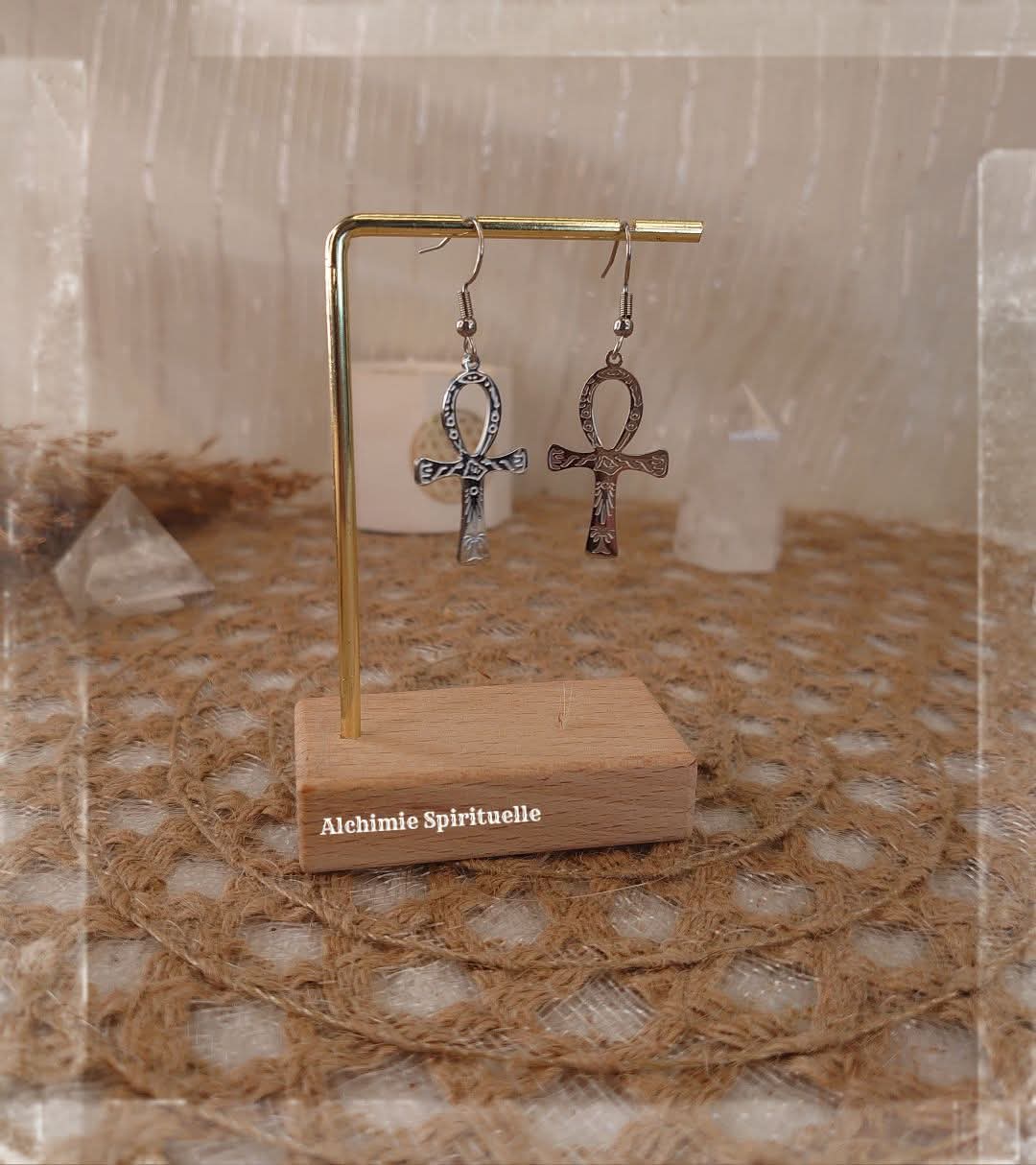 Boucles d'oreilles Croix Egyptienne