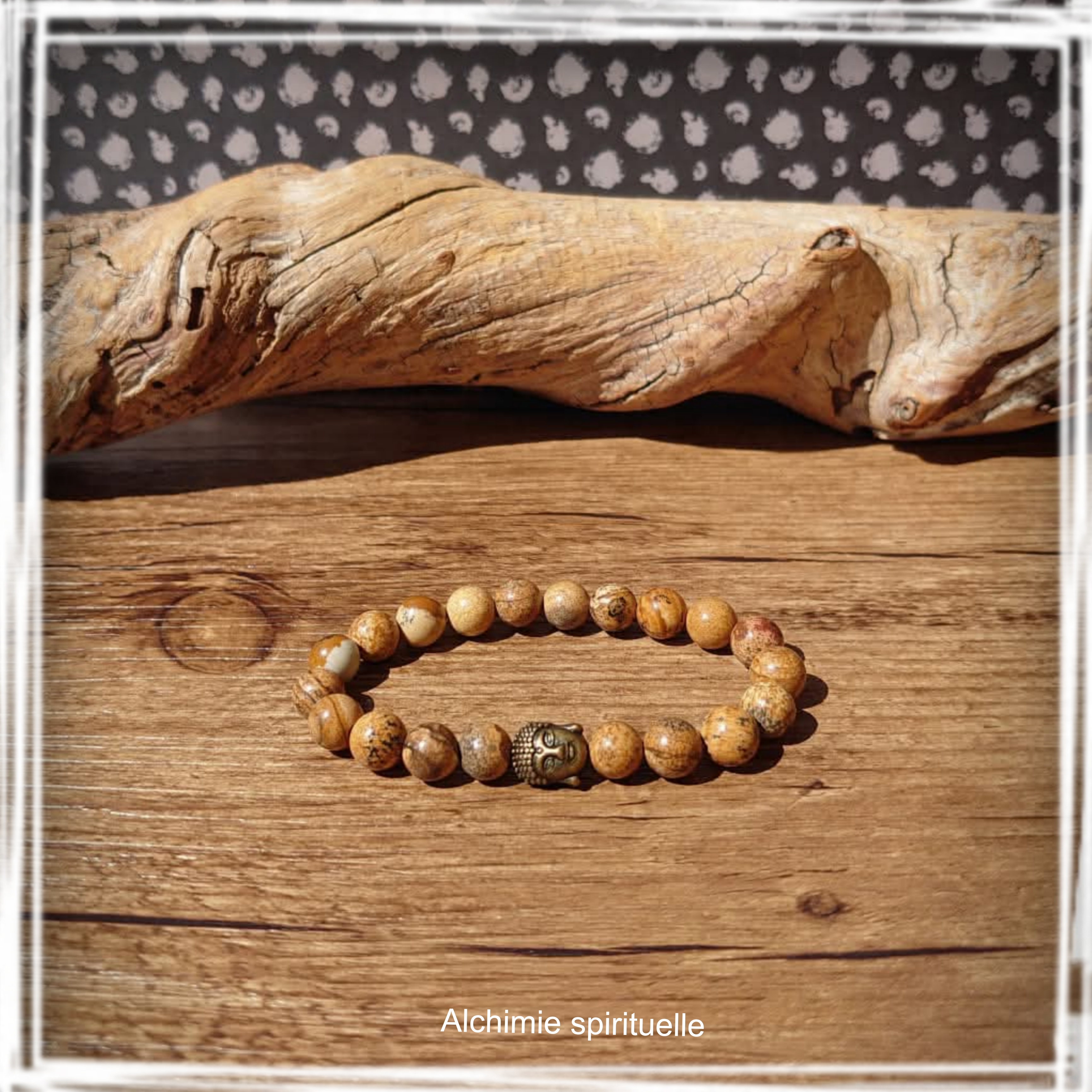 Bracelet Jaspe paysage (8mm)