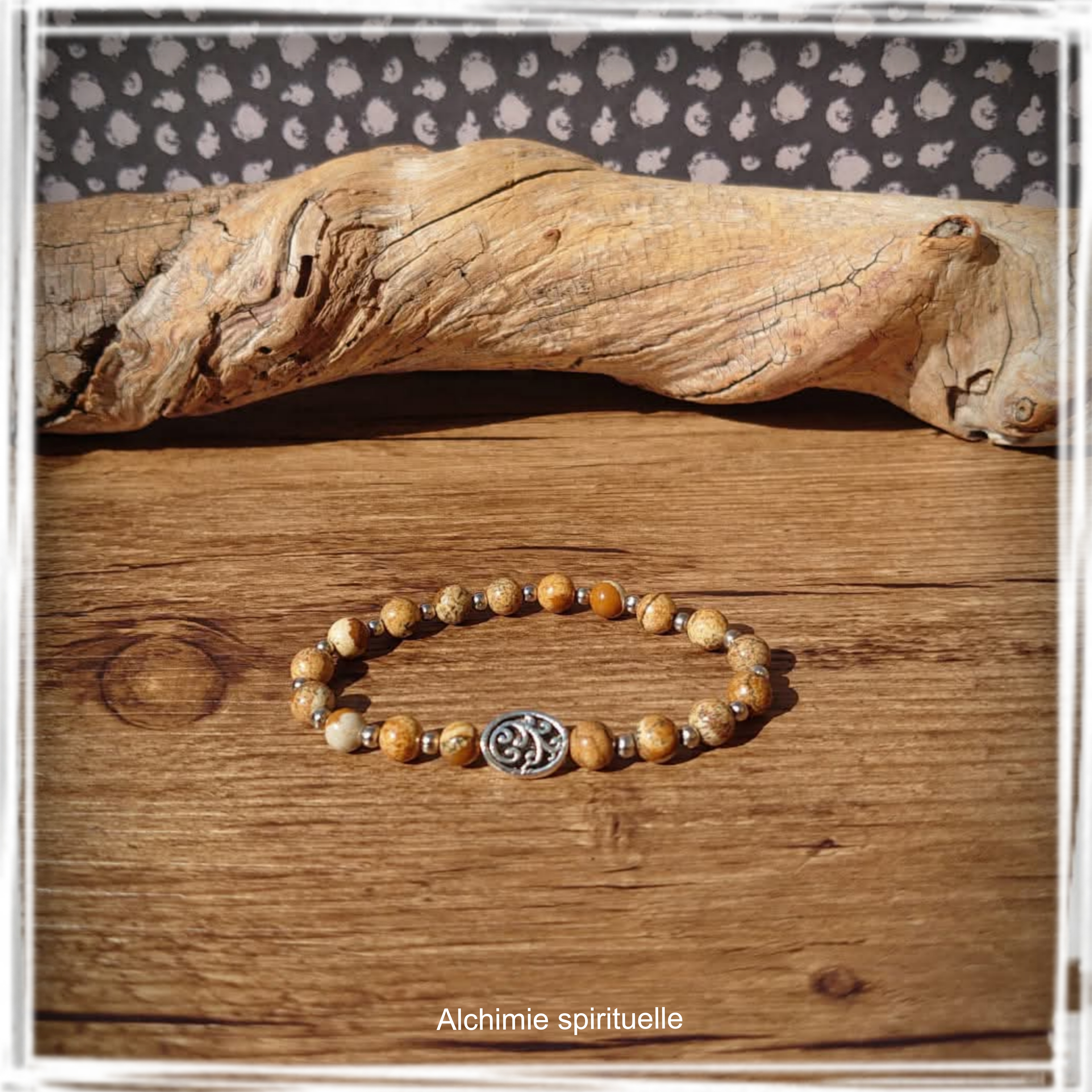 Bracelet Jaspe paysage (6mm)