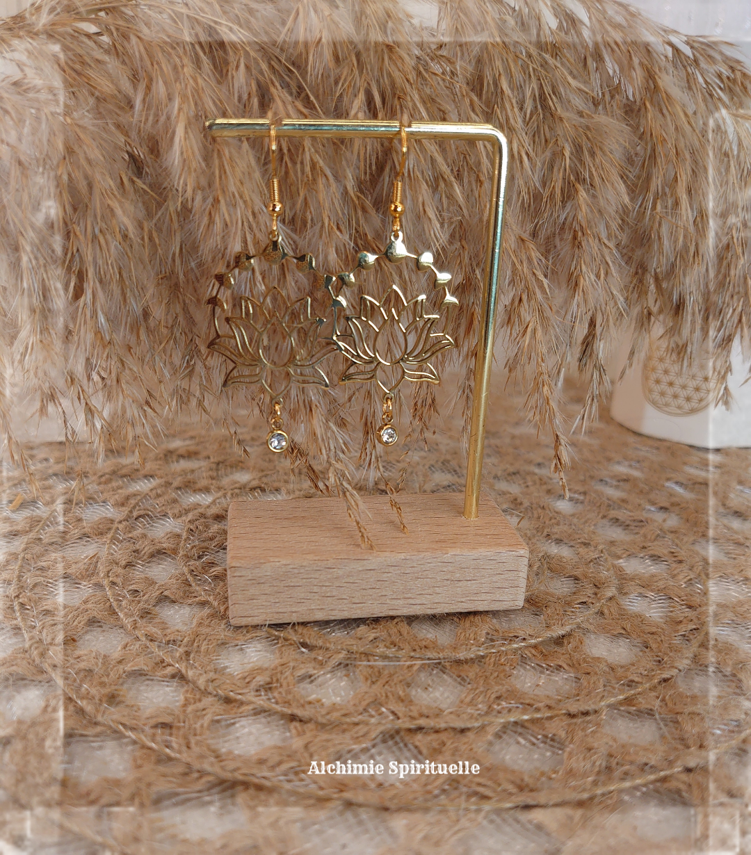 Boucles d'oreilles Fleur de Lotus