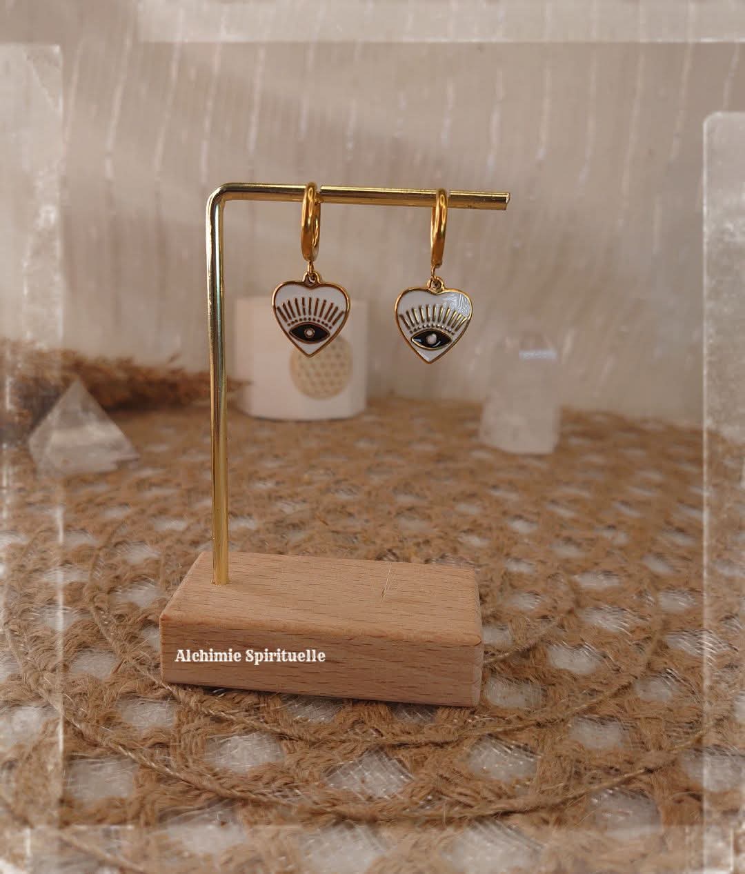 Boucles d'oreilles Cœur Œil de protection