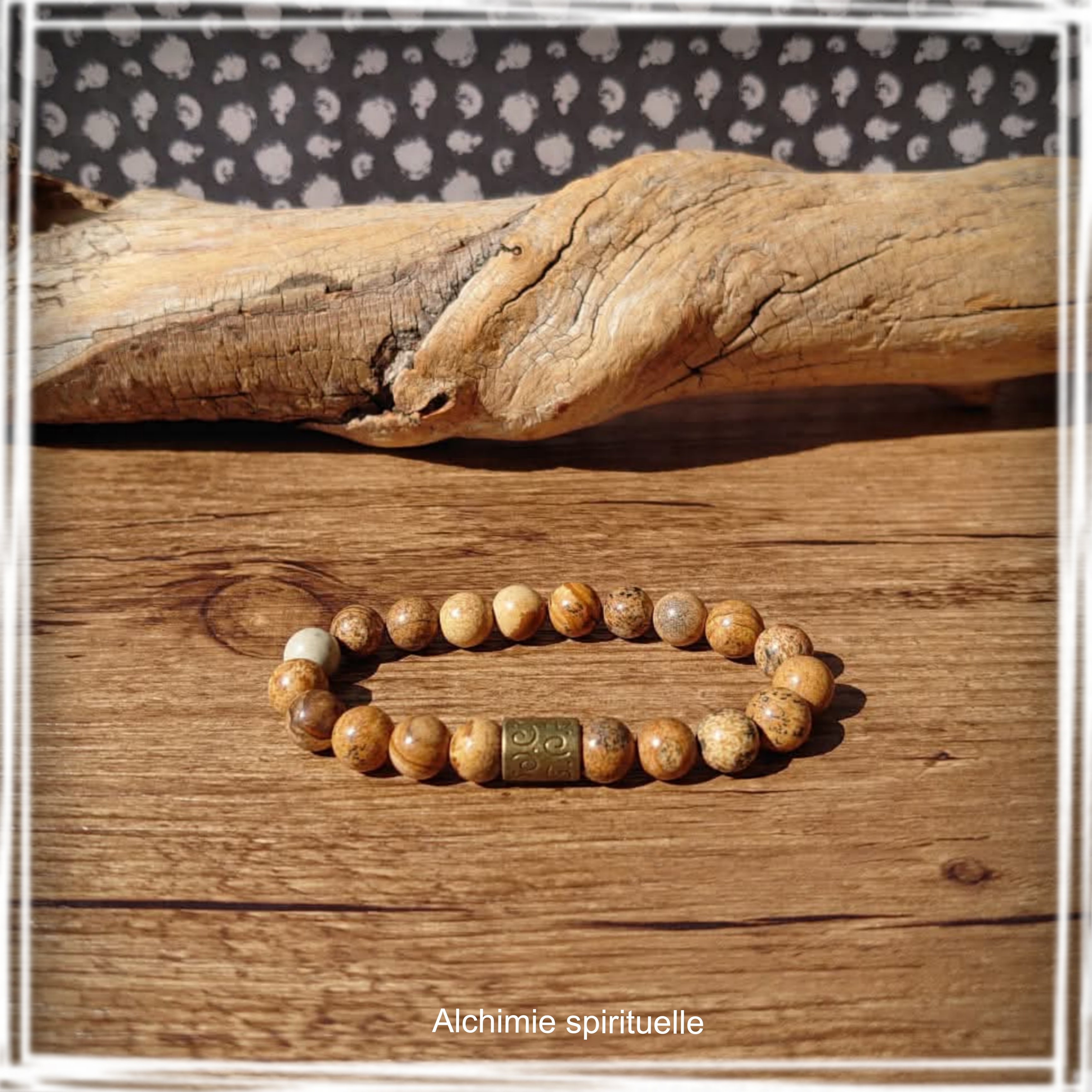 Bracelet Jaspe paysage (8mm)