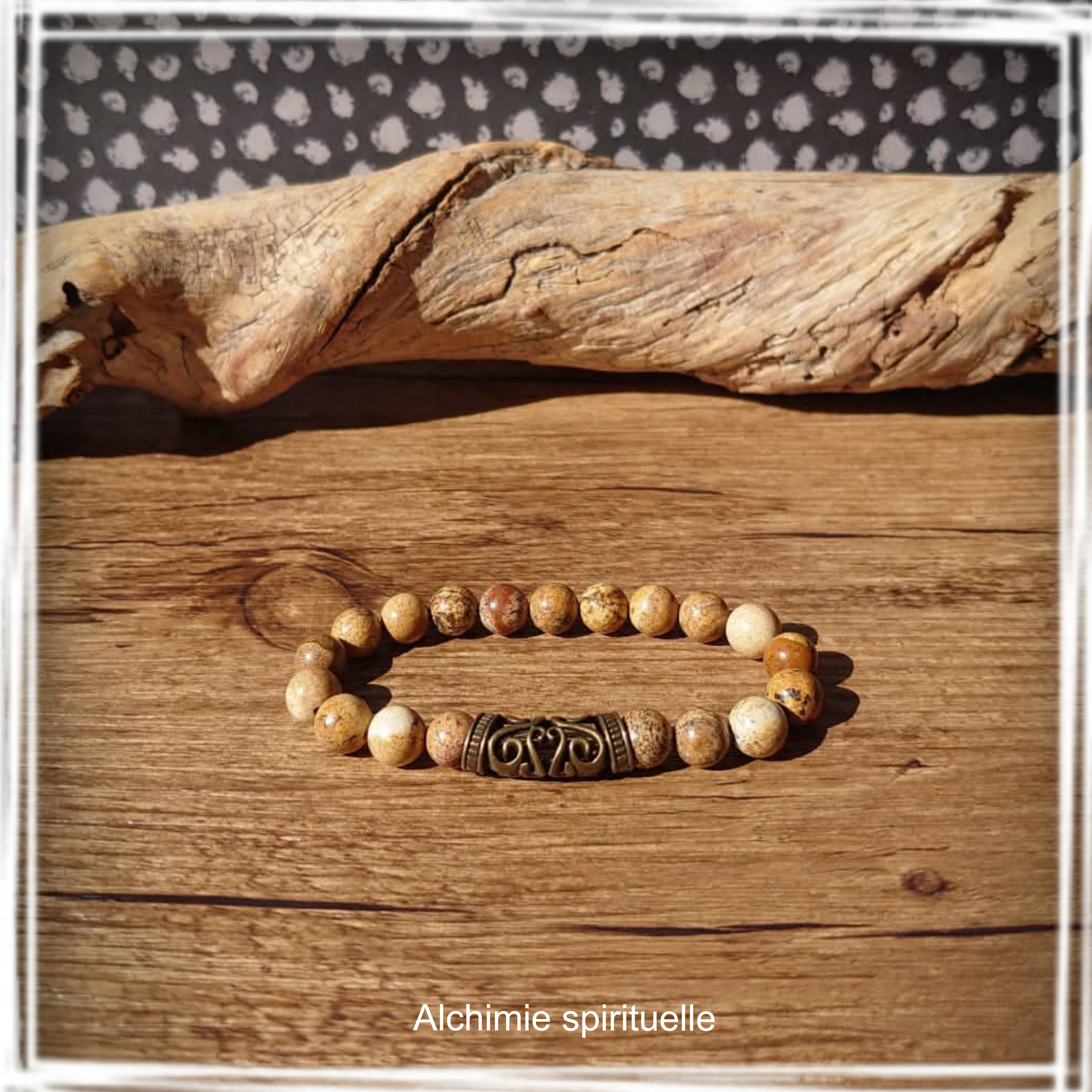 Bracelet Jaspe paysage (8mm)