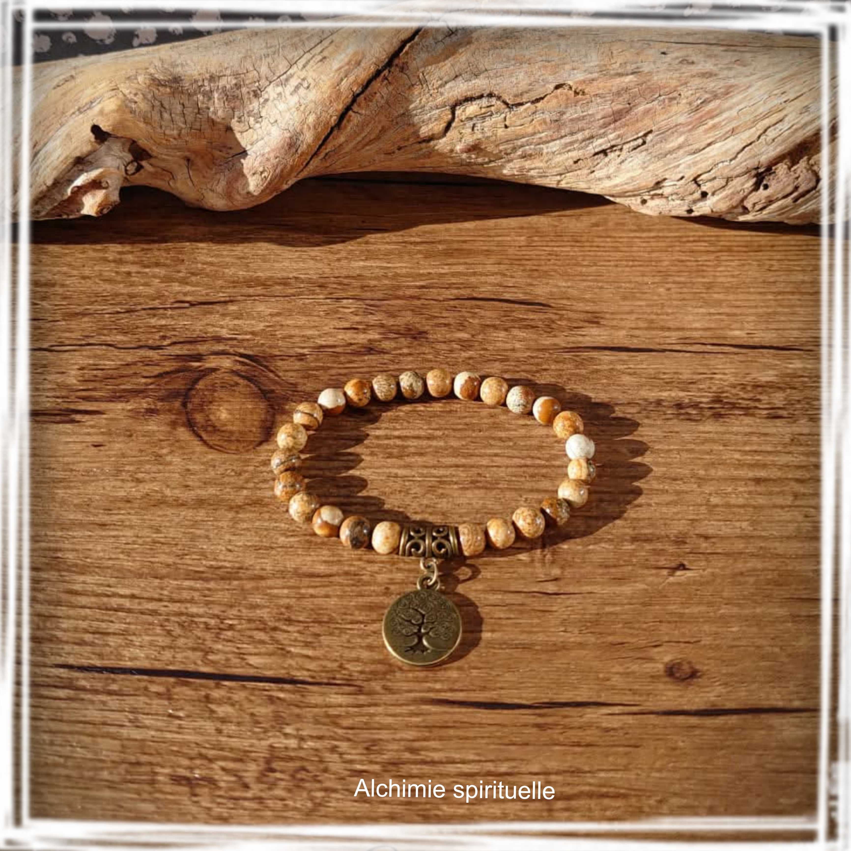 Bracelet Jaspe paysage (6mm)