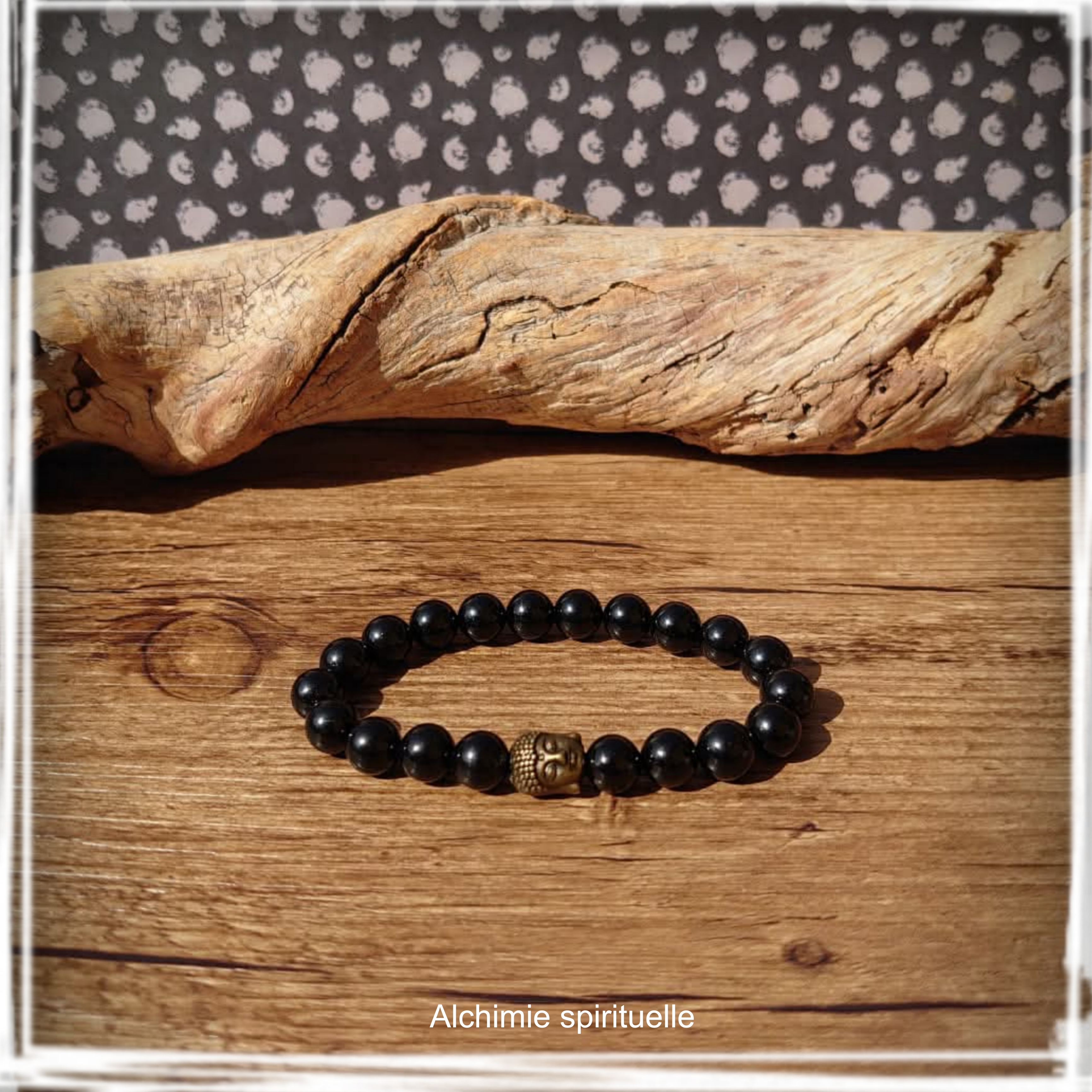 Bracelet Spinelle noir (8mm)