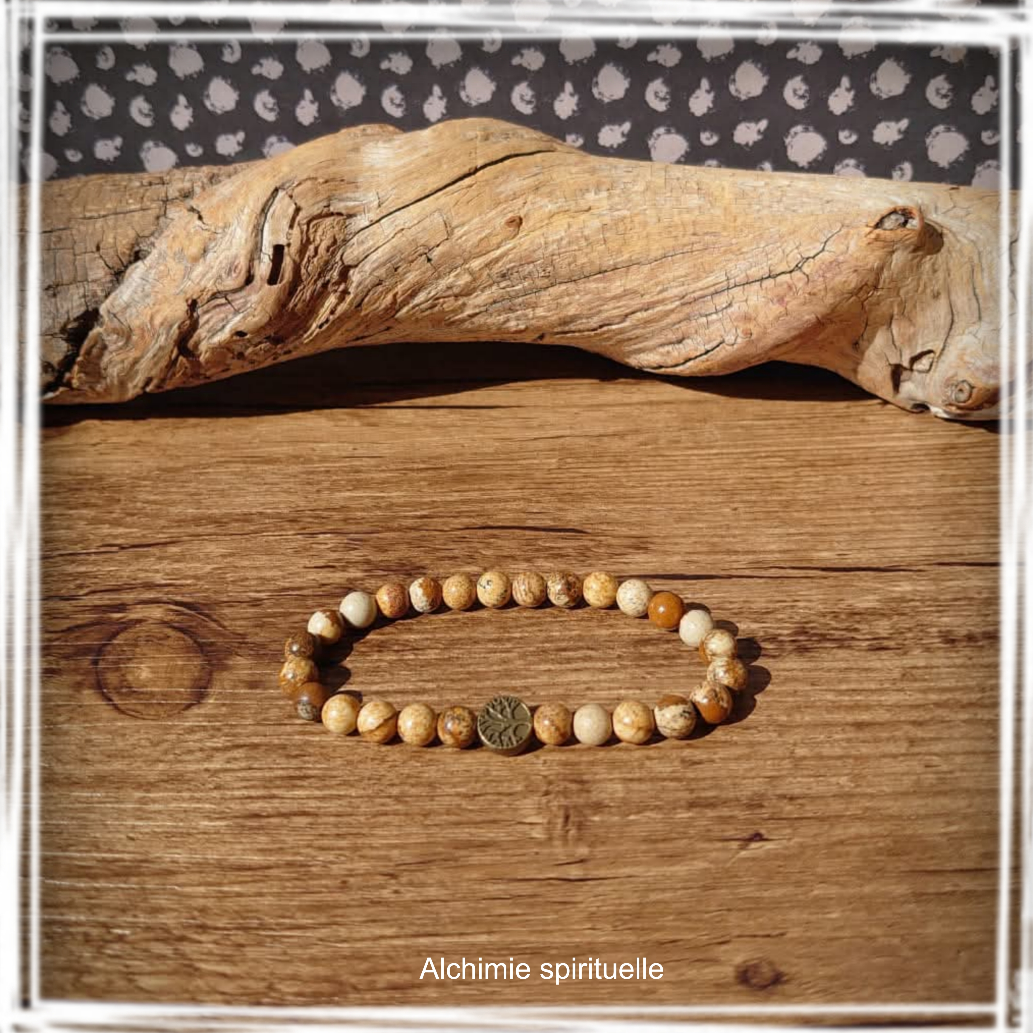 Bracelet Jaspe paysage (6mm)