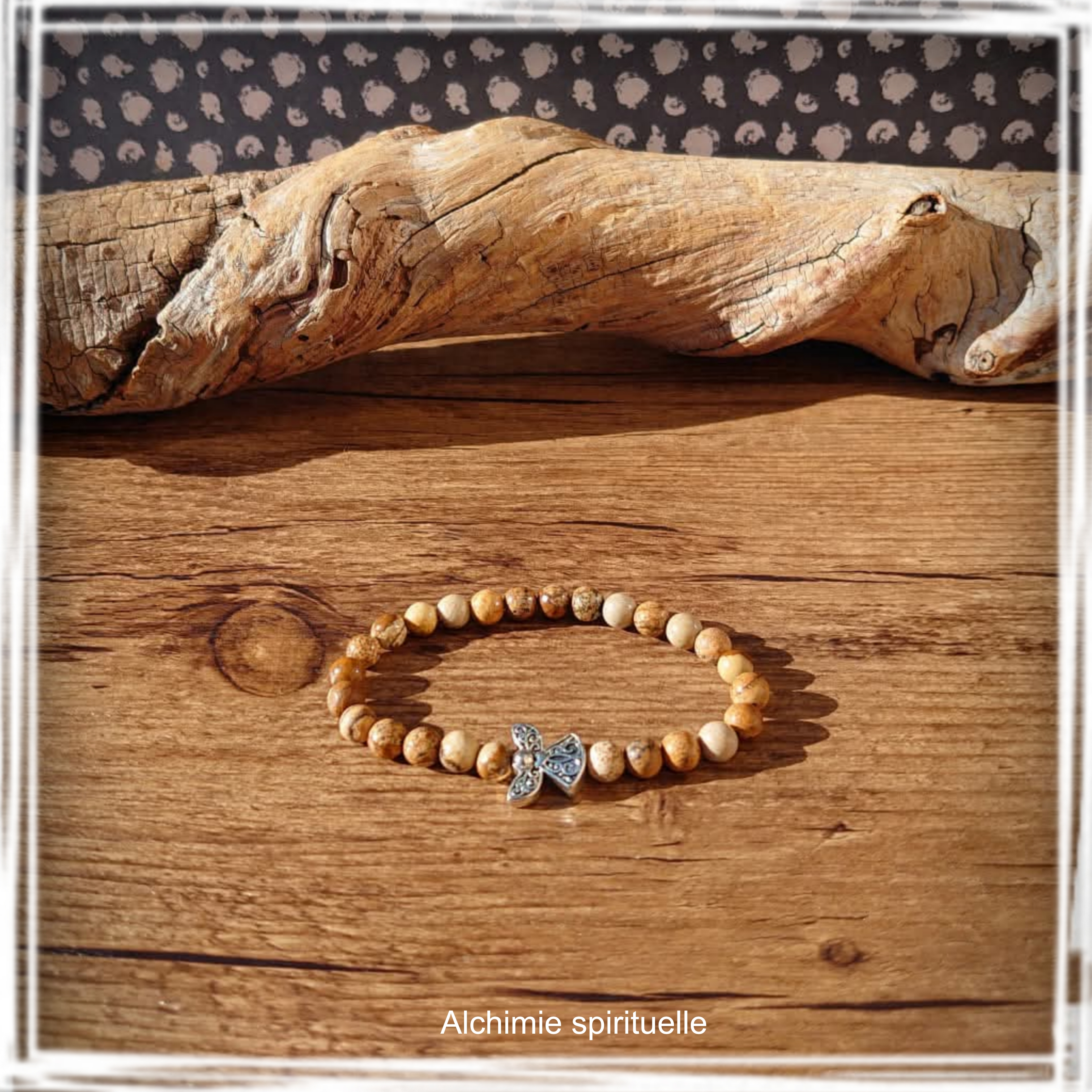 Bracelet Jaspe paysage (6mm)